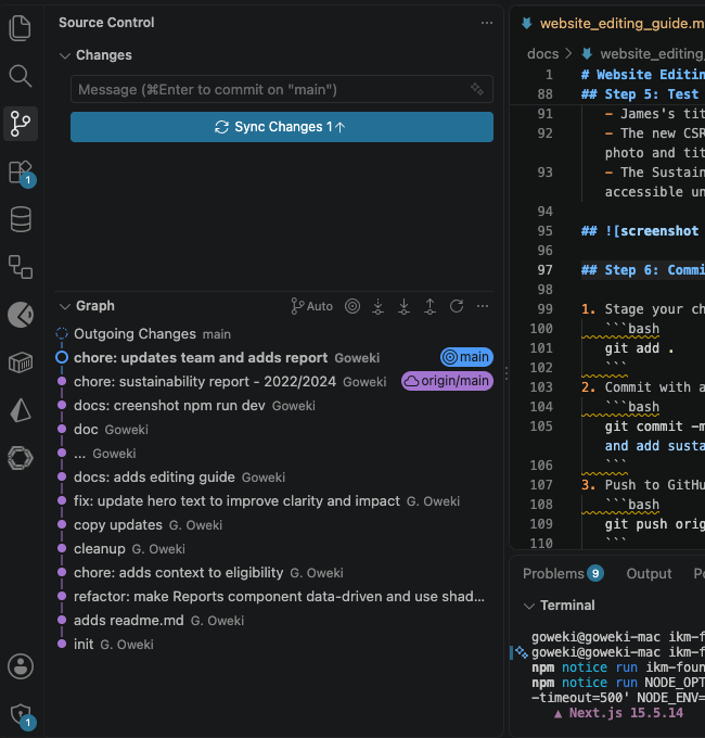 screenshot commit_changes