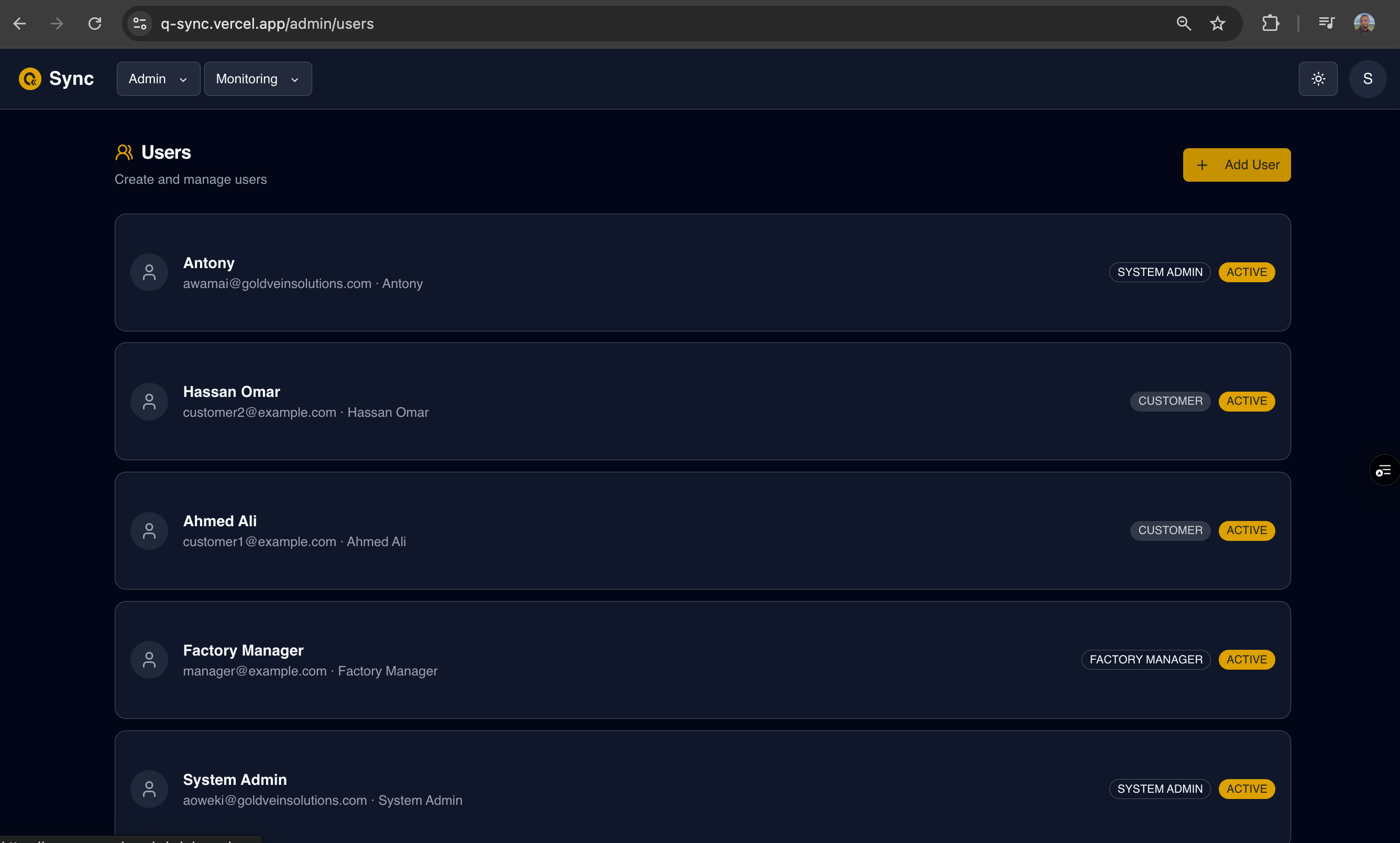 Create-User button Screenshot